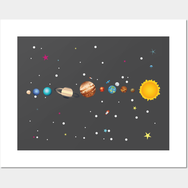Solar system parade of planets Wall Art by AnnArtshock